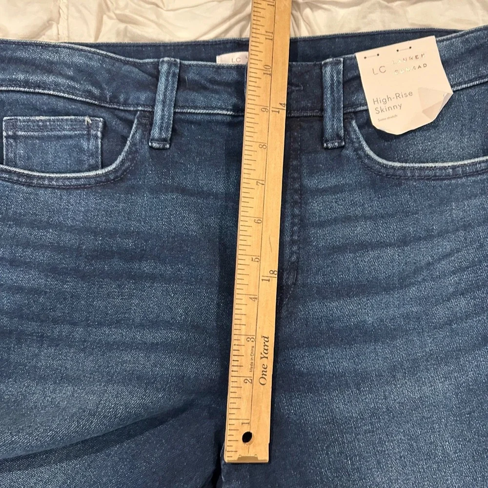 LC Lauren Conrad High-Rise Skinny Jeans Goldwash Dark Blue Size 8‎ NWT